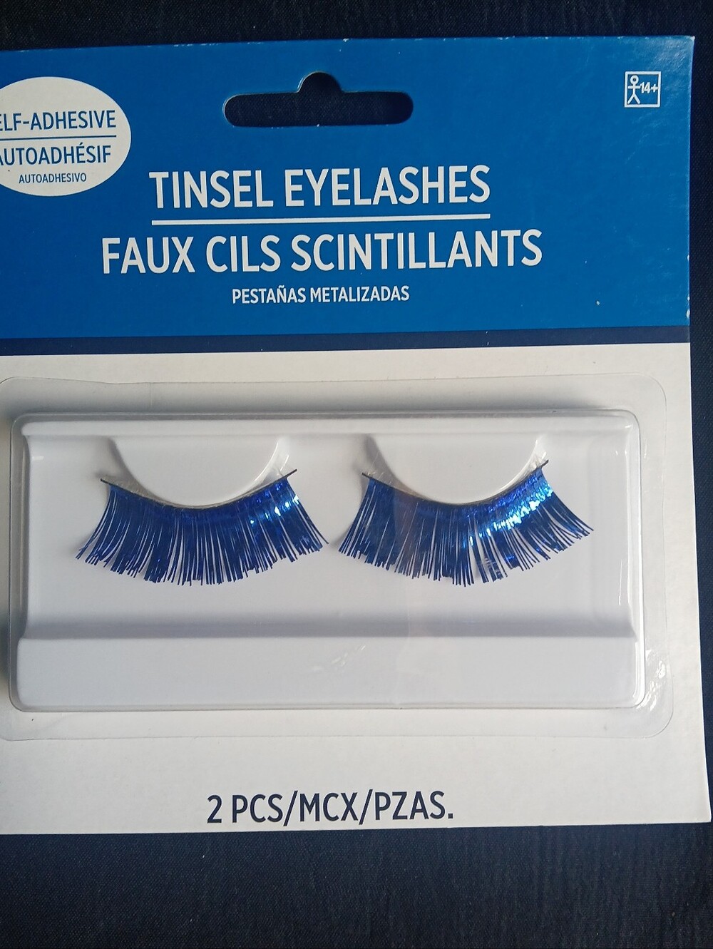 Amscan Metallic Blue Tinsel Self-Adhesive Eyelashes (2 pcs)